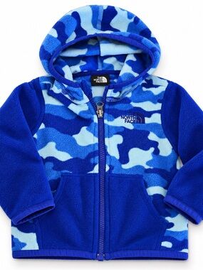 The North Face Kids Blue Camo Zip-Up Fleece Hoodie